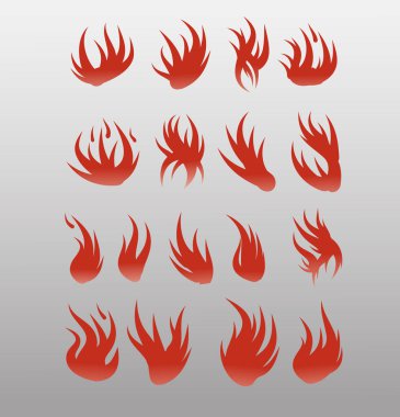 Simgeler vektör alevler, yangın. Yangın Icon set - güvenlik refah için yol açar.