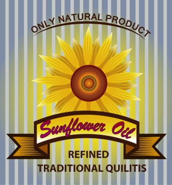 Ayçiçeği ile rafine ayçiçek yağı için vektör etiket