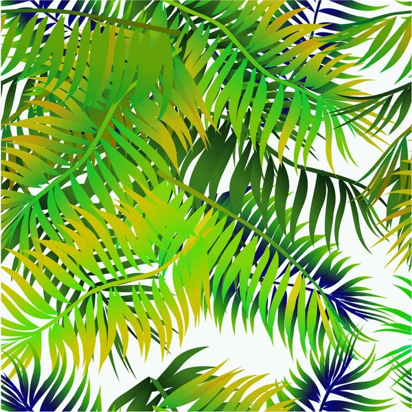 Nahtloser Hintergrund Mit Palmblättern — Stockvektor