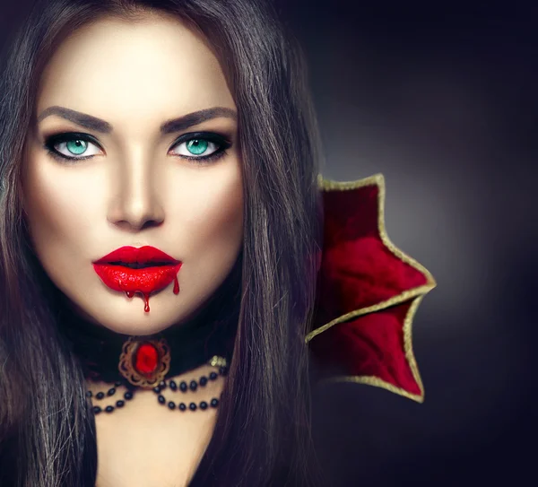 Halloween vampiro donna ritratto . — Foto Stock