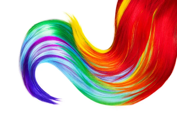 Bloqueio cabelo multicolorido isolado — Fotografia de Stock