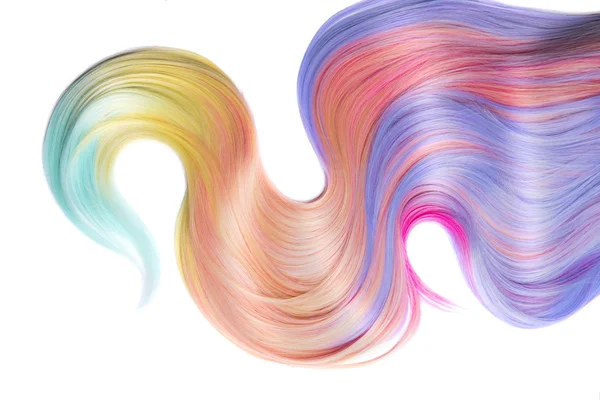 Bloqueio cabelo multicolorido isolado — Fotografia de Stock