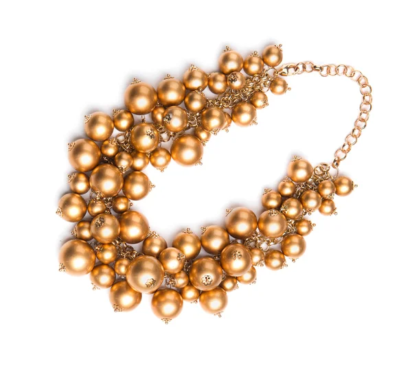 Изолированное золотое ожерелье — стоковое фото