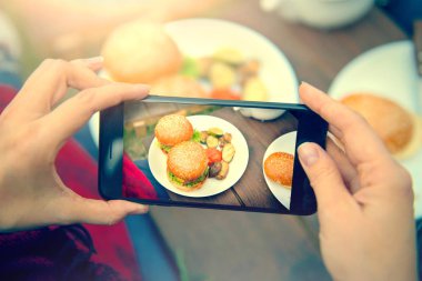 Sebzeli hamburger gıda fotoğraf