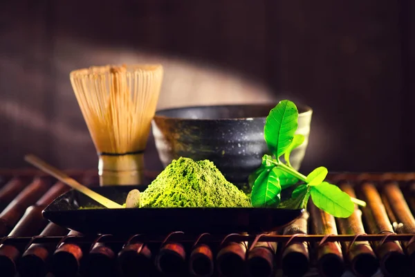 Zobacz Organicznych Japoński Matcha Zielonej Herbaty — Zdjęcie stockowe
