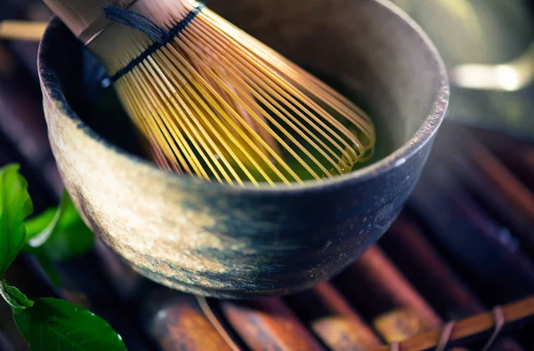 View Organic Japanese Green Matcha Tea — Stock Photo, Image