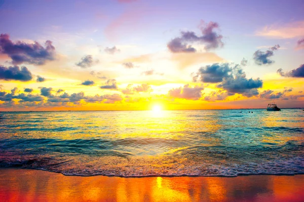 Vacker Utsikt Över Solnedgången Karibisk — Stockfoto