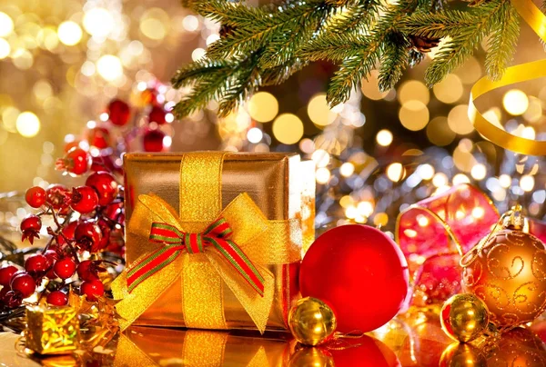 Pile Christmas Gifts Christmas Tree — Stock Photo, Image