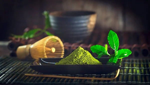 Nézd Szerves Japán Zöld Matcha Tea Jogdíjmentes Stock Képek