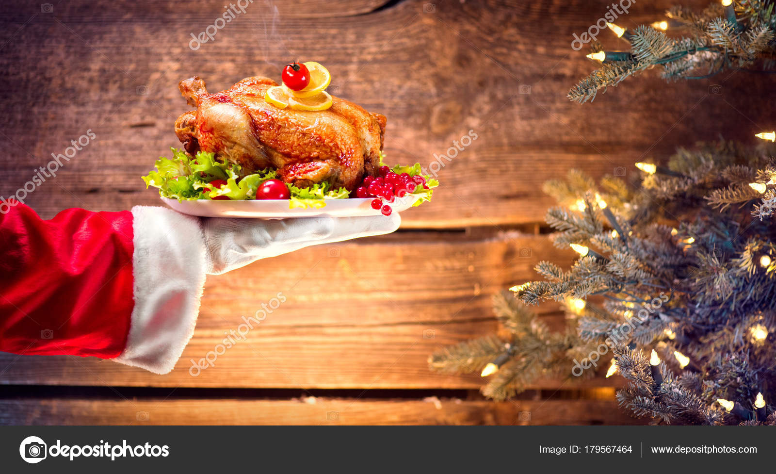Imágenes: cena navideña | Navidad cena navideña. Pollo asado o de
