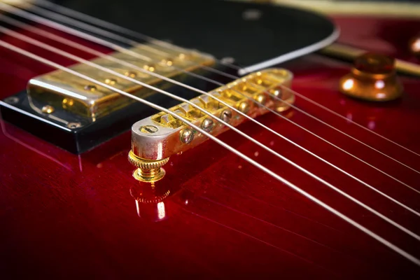 Red acoustic guitar — Stock Photo, Image