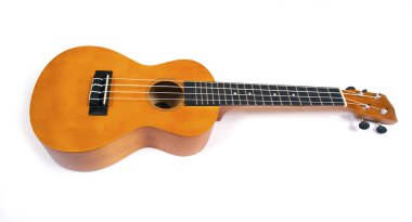 Ukulele beyaz arka planda kapat.
