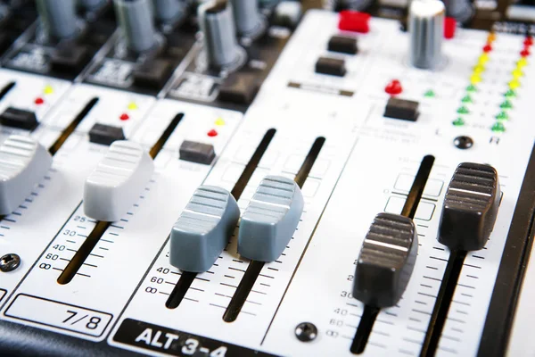 Panel de control del mezclador de música de sonido — Foto de Stock