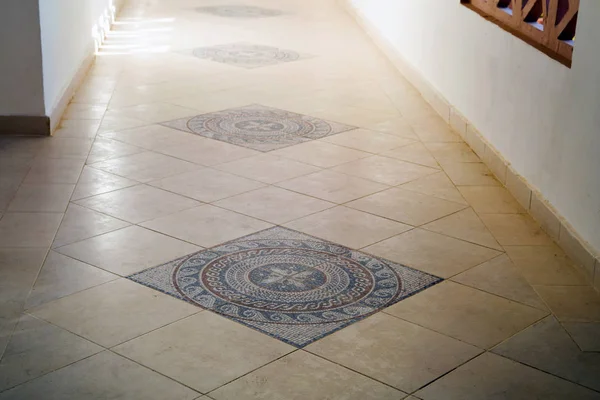 Floor made from by a tile and a mosaic — Stock Photo, Image