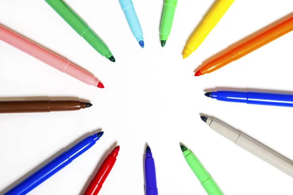 Kolorowe pisaki, mazaki — Zdjęcie stockowe