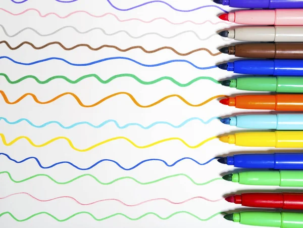 Kolorowe pisaki, mazaki — Zdjęcie stockowe