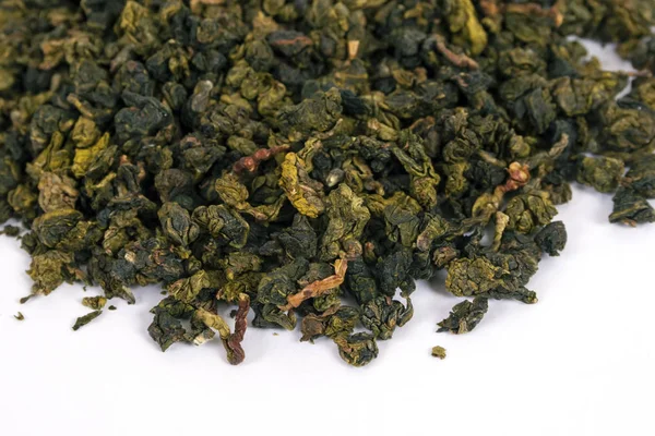 Зелений чай з листя — стокове фото