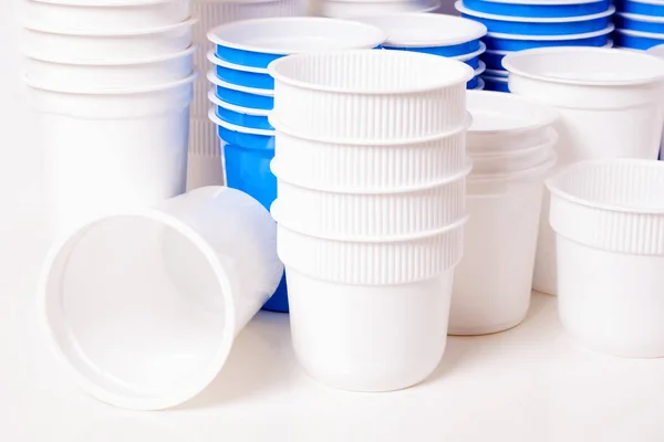 Empty food plastic glasses — Stock Photo, Image