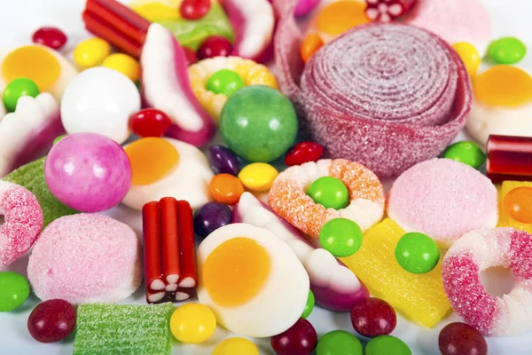 Colorful candies and jellies background — Stock Photo, Image