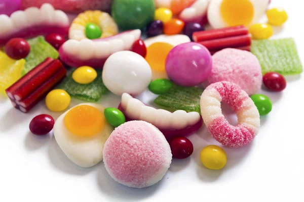 Colorful candies and jellies background — Stock Photo, Image