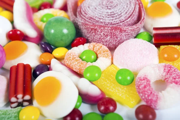 Colorful candies and jellies background — Stock Photo, Image