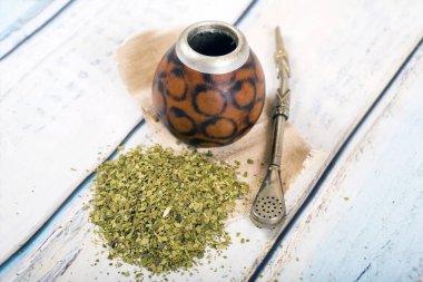 yerba mate Kupası ve saman