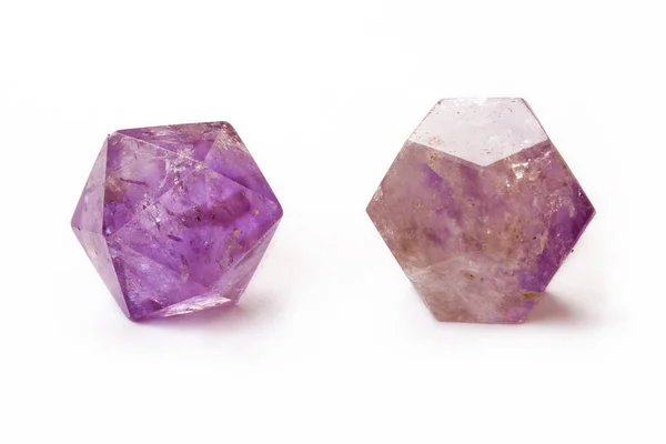 Amethyst-Dodekaeder und Ikosaeder — Stockfoto