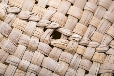  Hasır şapka doku yakın çekim. Makro fotoğrafçılık