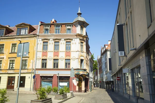 Leere Straßen der Rigaer Altstadt. — Stockfoto