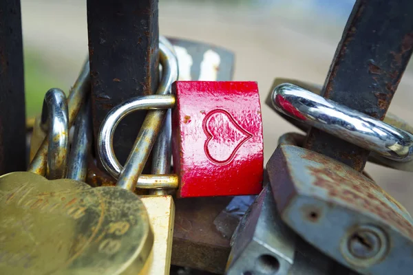 Las cerraduras en el puente de los amantes —  Fotos de Stock