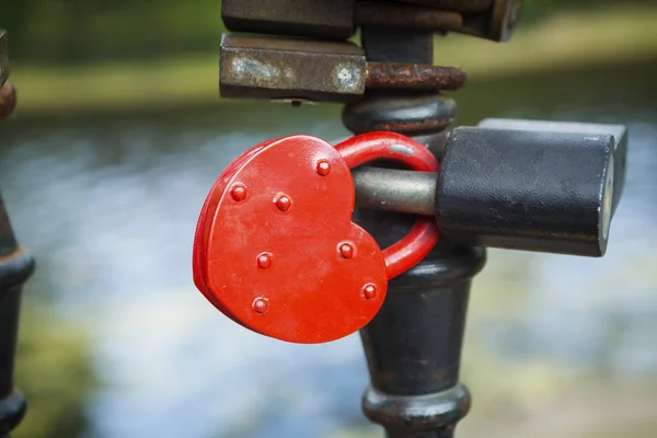 Locks on bridge of lovers — Stock Photo, Image