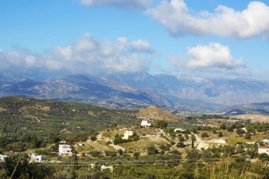 Girit. Yunan Adası. Girit adasının kıyı kenarı, hava manzaralı, Yunanistan