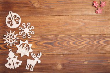 Kahverengi ahşap Noel arka plan