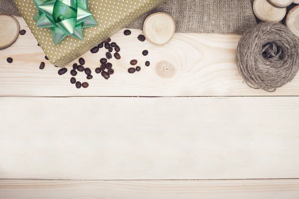 가벼운 나무 크리스마스 backgroung, 베이 지, 그린 장식 — 스톡 사진