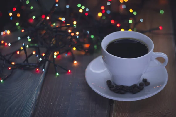 Świąteczny Martwa natura z filiżanki kawy — Zdjęcie stockowe