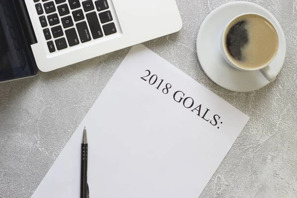 2018 goals paper,office supplies — Stock Photo, Image