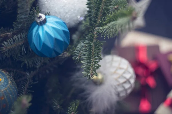Glass balls on a Christmas tree — Stock Photo, Image