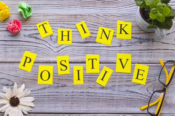 Think positive printed inscription — Stock Photo, Image