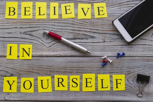 Believe in yourself printed inscription — Stock Photo, Image