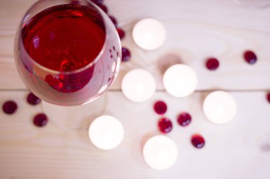 Kırmızı şarap ile St.Valentines gün kavramı