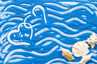 Renkli kum üzerinde yazıt