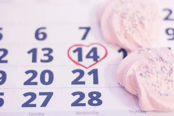 14 februari op kalender — Stockfoto