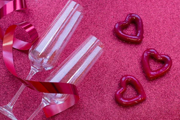 Valentines konzept glitter roter hintergrund — Stockfoto