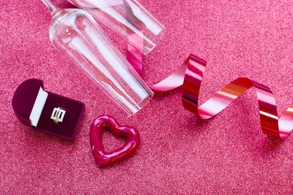 Valentines konzept glitter roter hintergrund — Stockfoto