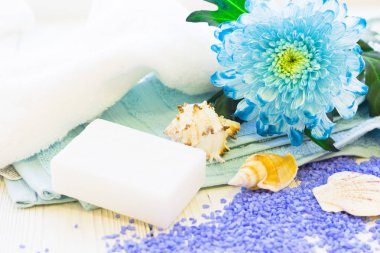 Spa kavramı mavi çiçek