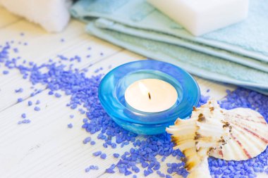 Spa kavramı mavi çiçek