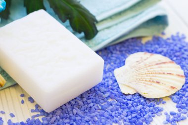 Spa kavramı mavi çiçek