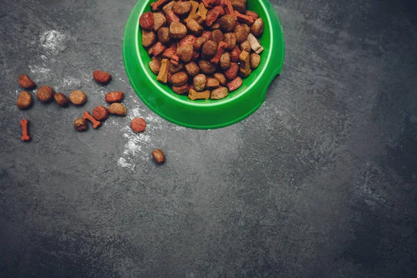 Dry pet food in bowl