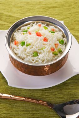 Shai pulao veya sebze pilav ve sebze Hint biryani