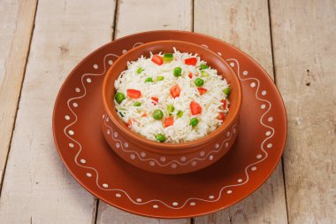 Shai pulao veya sebze pilav ve sebze Hint biryani